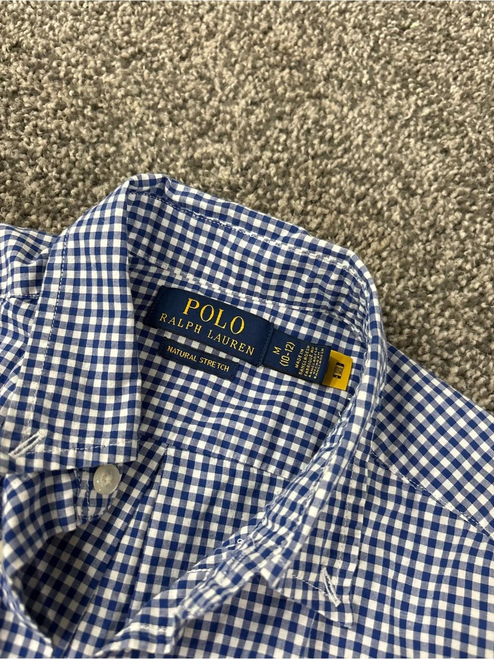 Polo by Ralph Lauren Boys Blue Gingham Button-Down Shirt